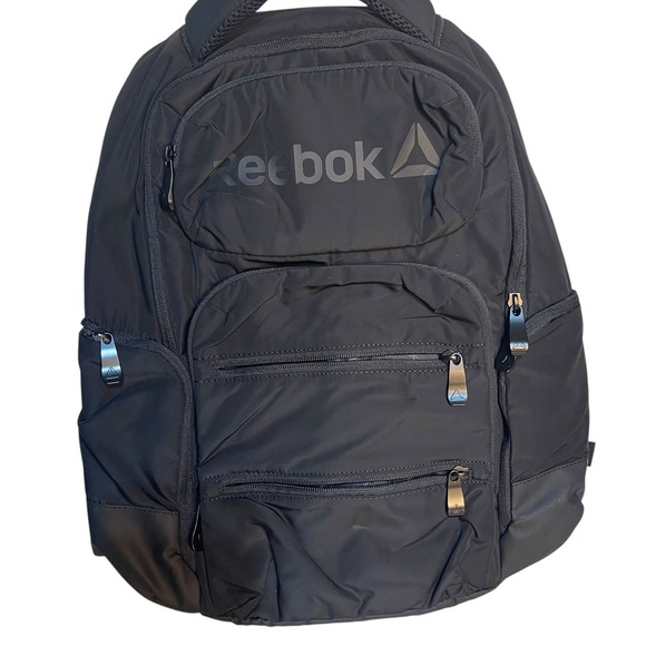 Reebok Backpack Black School Travel Gym Laptop Book Bag - Picture 1 of 9